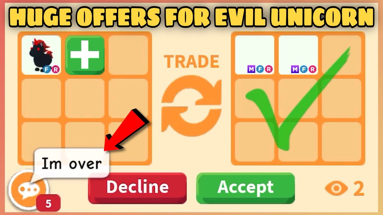 🤯🤯OMG! PEOPLE ALWAYS OVERPAY FOR THEM! LATEST HUGE OFFERS FOR EVIL UNICORN IN ROBLOX #adoptme