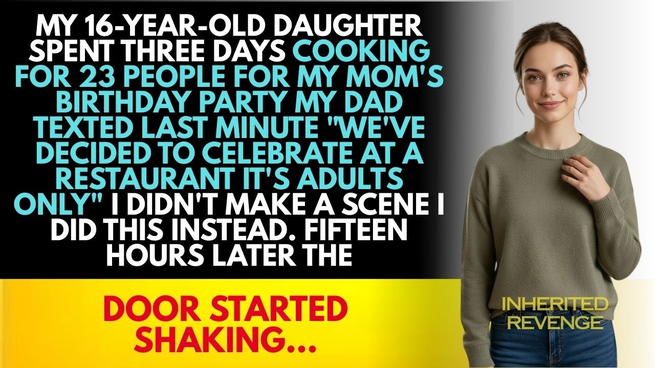 My DAUGHTER spent THREE DAYS cooking for 21 people for my mom’s birthday but they bailed on her…
