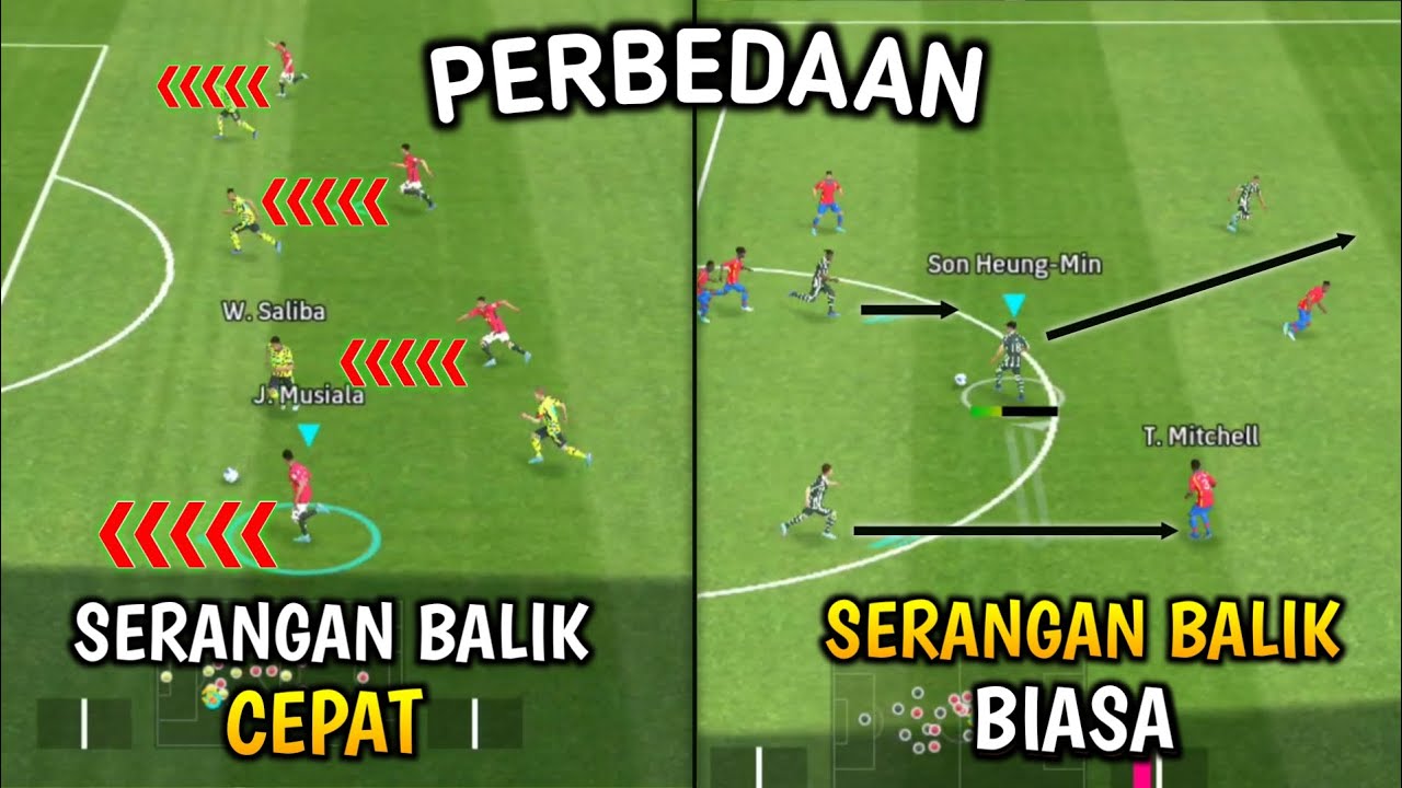 PENJELASAN GAYA MAIN SERANGAN BALIK dan SERANGAN BALIK CEPAT eFootball 2024 Mobile