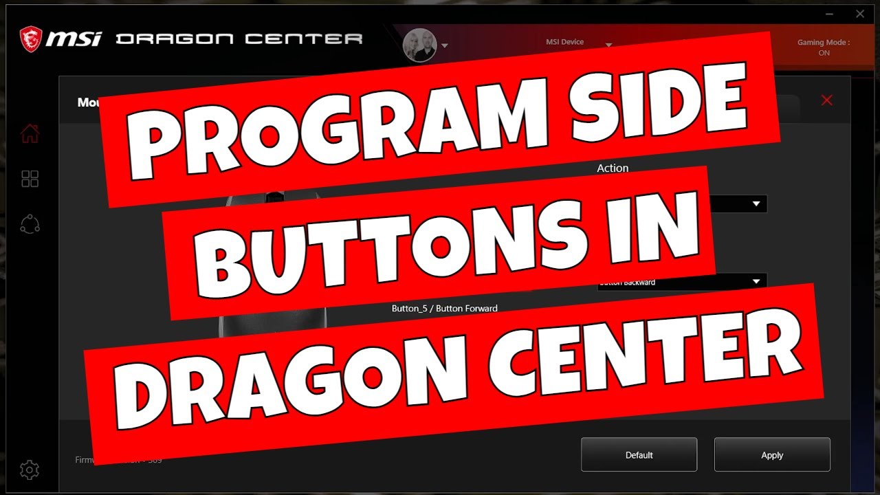How To Change MSI GM11 Mouse Settings In Dragon Center
