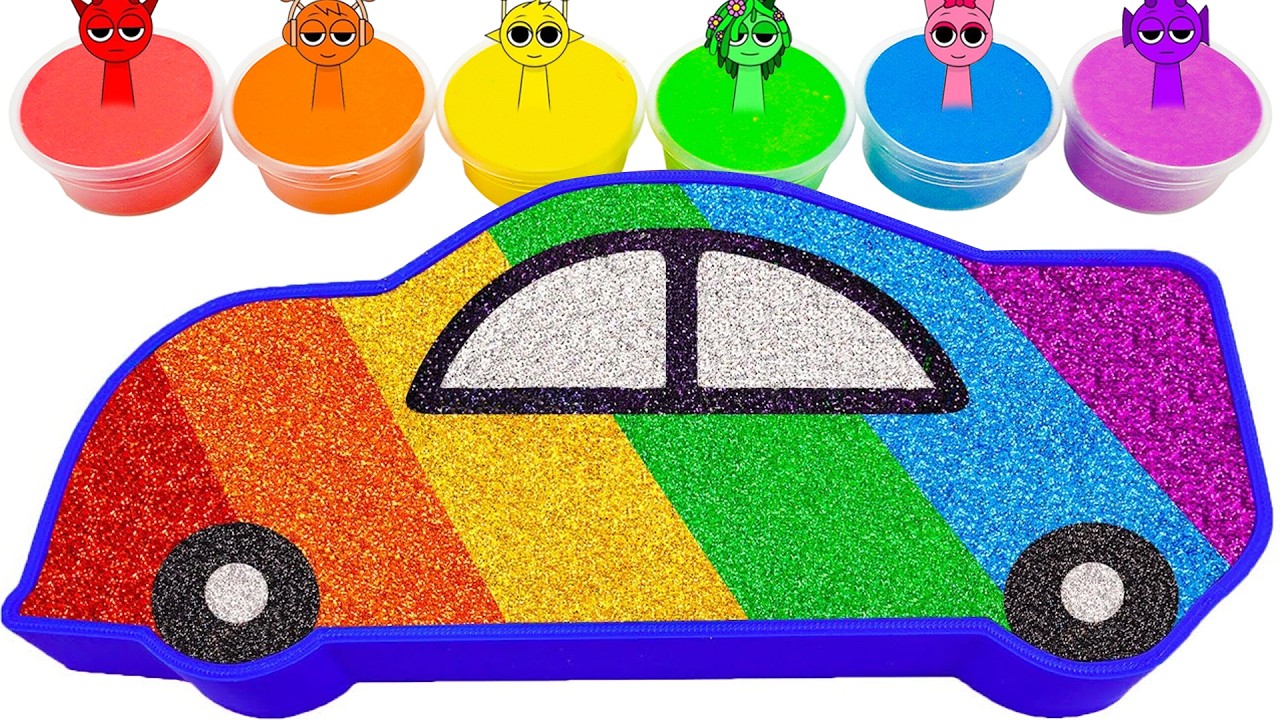 Video ASMR Slime | Cara Membuat Mobil Pelangi di Bak Mandi dari Mencampur dan Memotong Slime ASMR