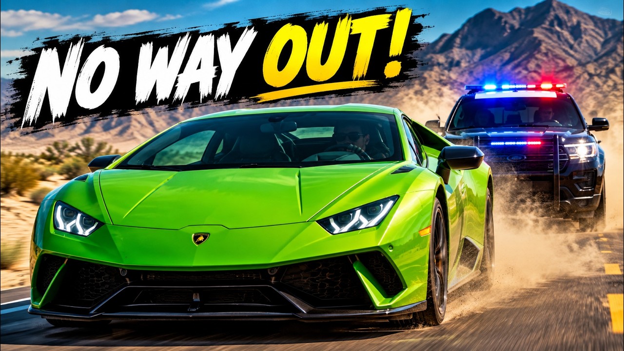 Lamborghini Huracan Desert Escape | Cinematic 4K Police Chase