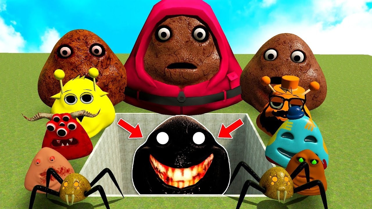 🕳️ALL NORMAL 3D POU BOUS REVENGE Monsters VS SCARY POU in BIG HOLE in Garrys Mod