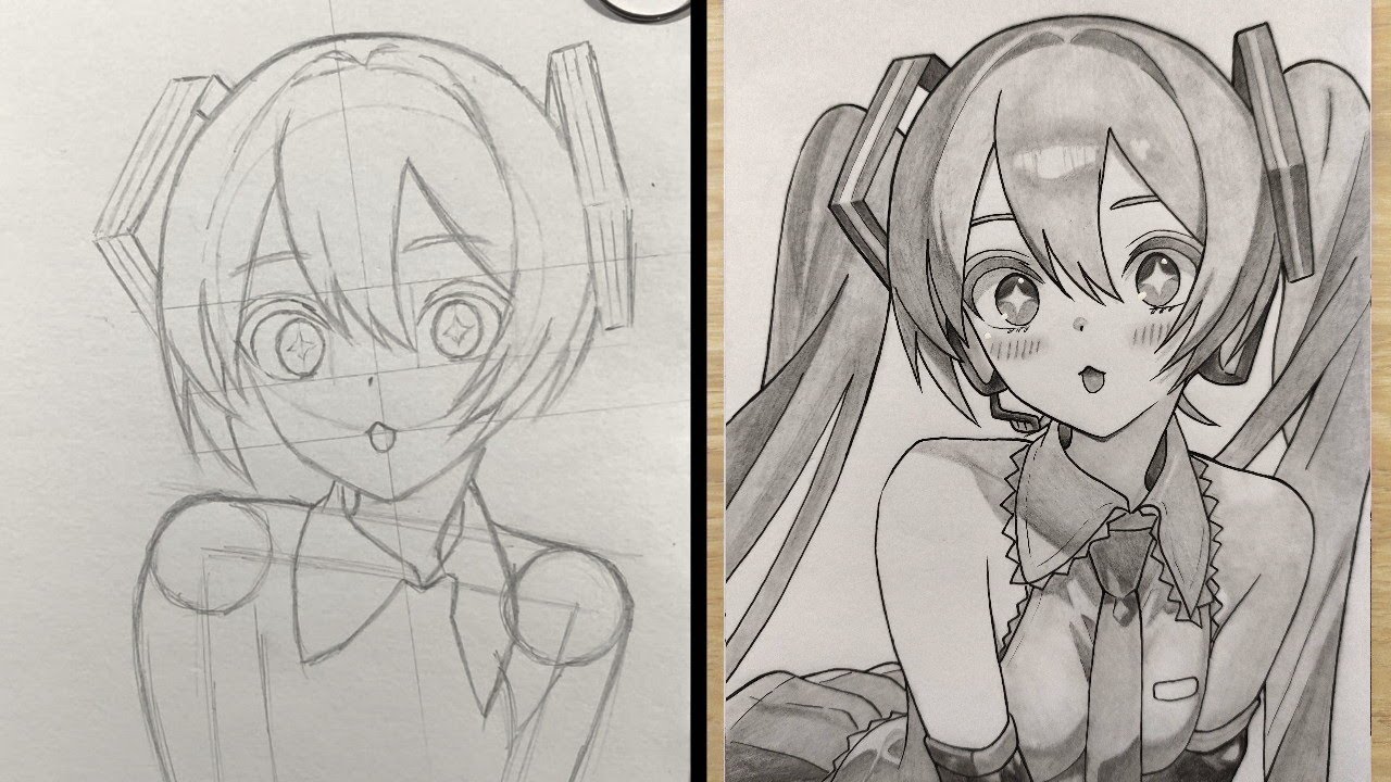 How to Draw Hatsune Miku hard | anime drawing tutorial | easy to draw