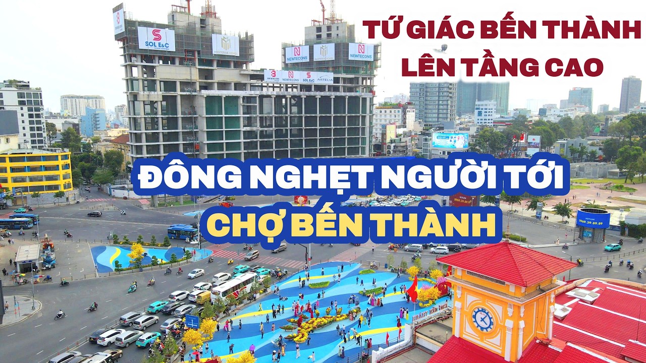 Tứ giác Bến Thành lên tầng cao. Chợ Bến Thành tấp nập người sau diện mạo mới