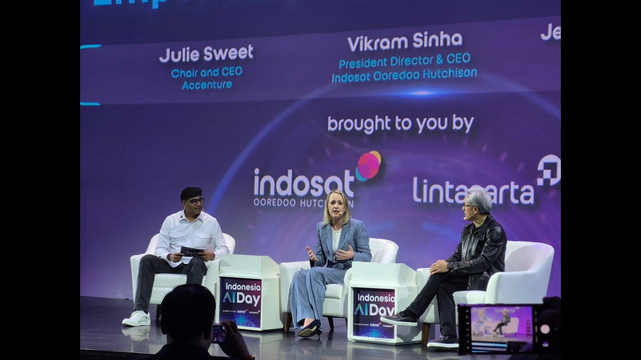 CEO NVIDIA, Jensen Huang  hadir di Indonesia Dalam Peluncuran Sahabat AI di Indonesia AI Day Indosat