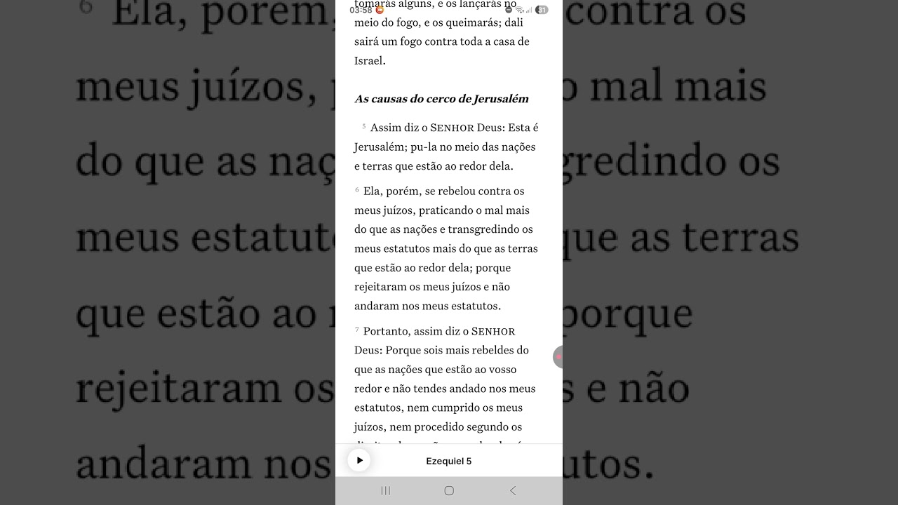 Leitura do livro de Ezequiel capítulos 4,5 e 6