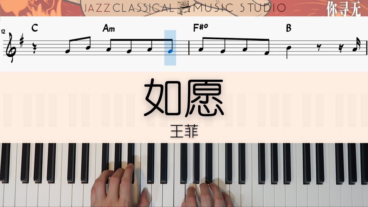 如愿 Ru Yuan - 王菲 Faye Wong  (我和我的父辈 Wo He Wo De Fu Bei) | Piano Tutorial (EASY) | WITH Music Sheet