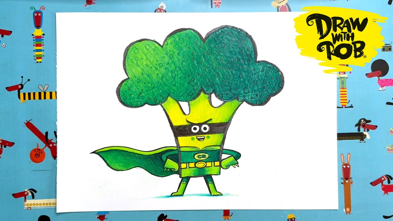 #DrawWithRob 175 Captain Broccoli