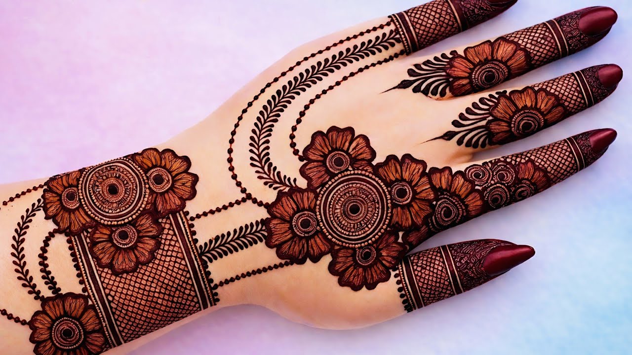 Very simple unique style mehndi design for back hand| new easy mehndi design 2025 | mehandi designs|