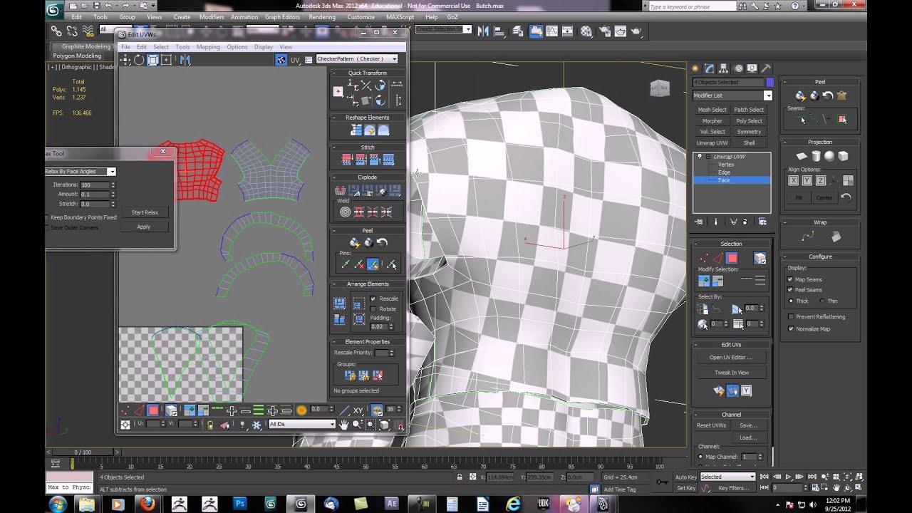 UV Unwrapping a character with 3DS Max 2012