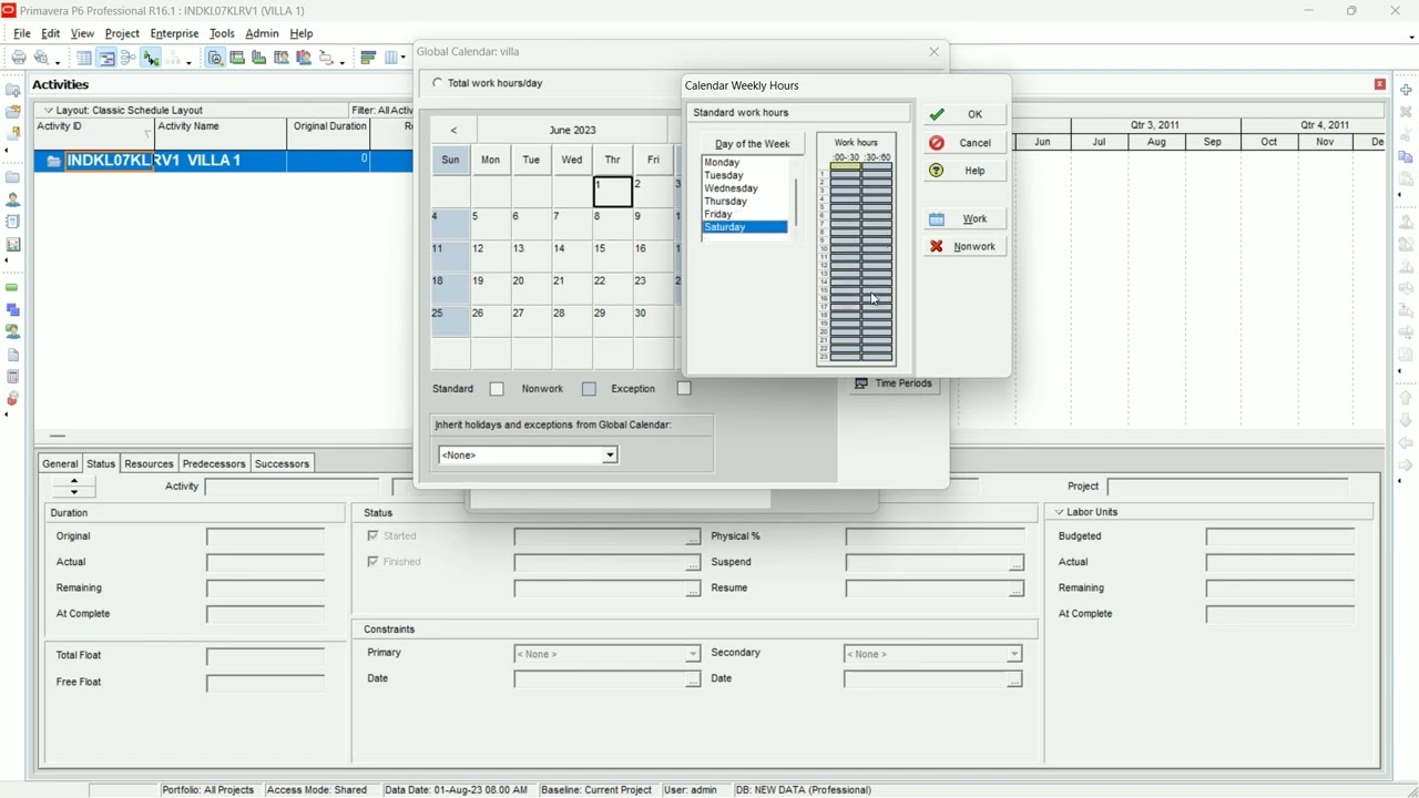 Creating a Calendar in Primavera |Tutorial part 4| Malayalam