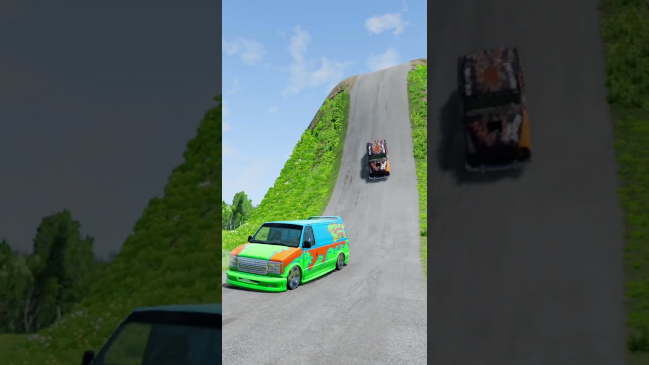 Cars Vs  Trap BeamNG Drive #shorts #beamngdrive #bus