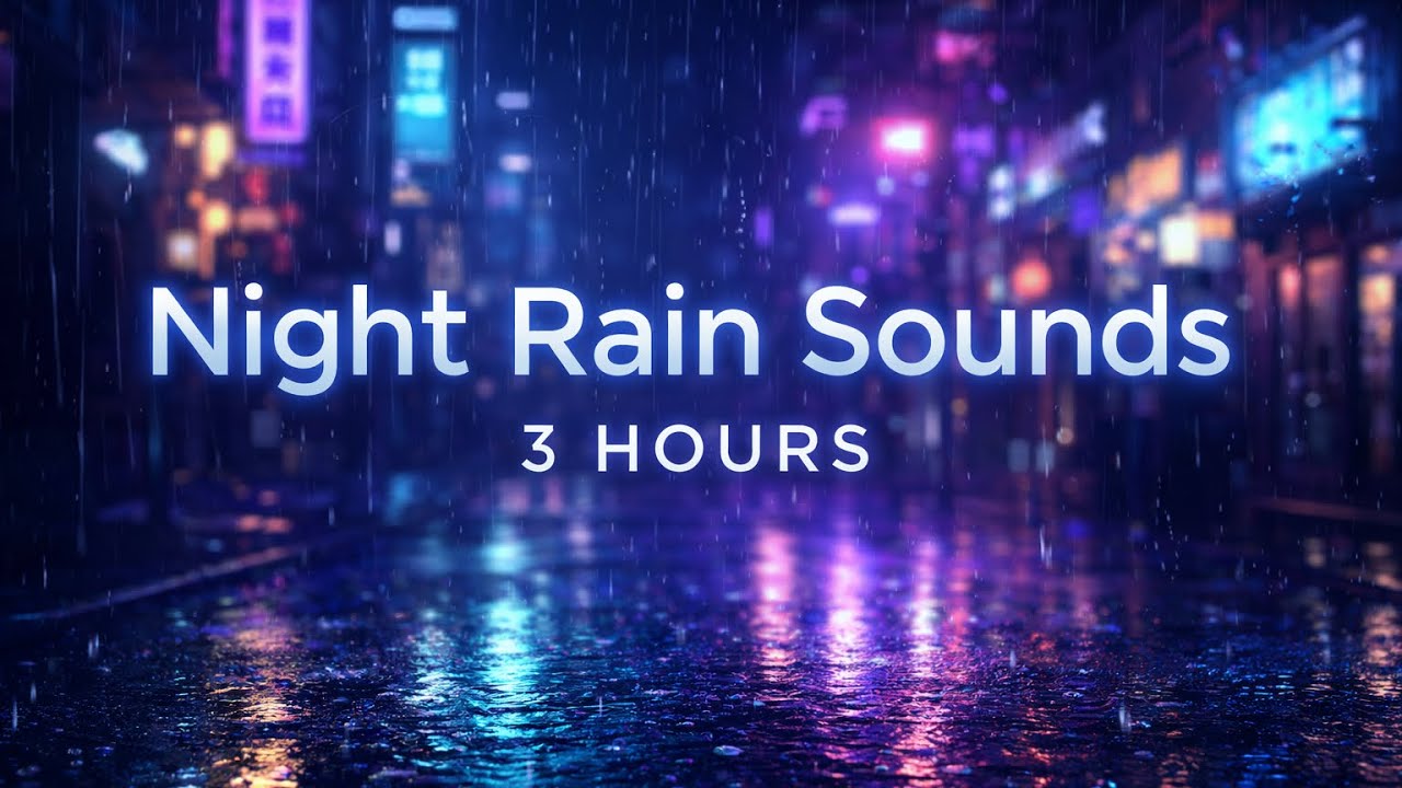 【3時間】深夜の雨音BGM｜集中・睡眠・リラックス用 ｜Night Rain Sounds for Study & Sleep