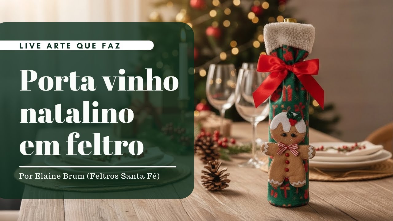 Porta vinho natalino em feltro | por Elaine Brum