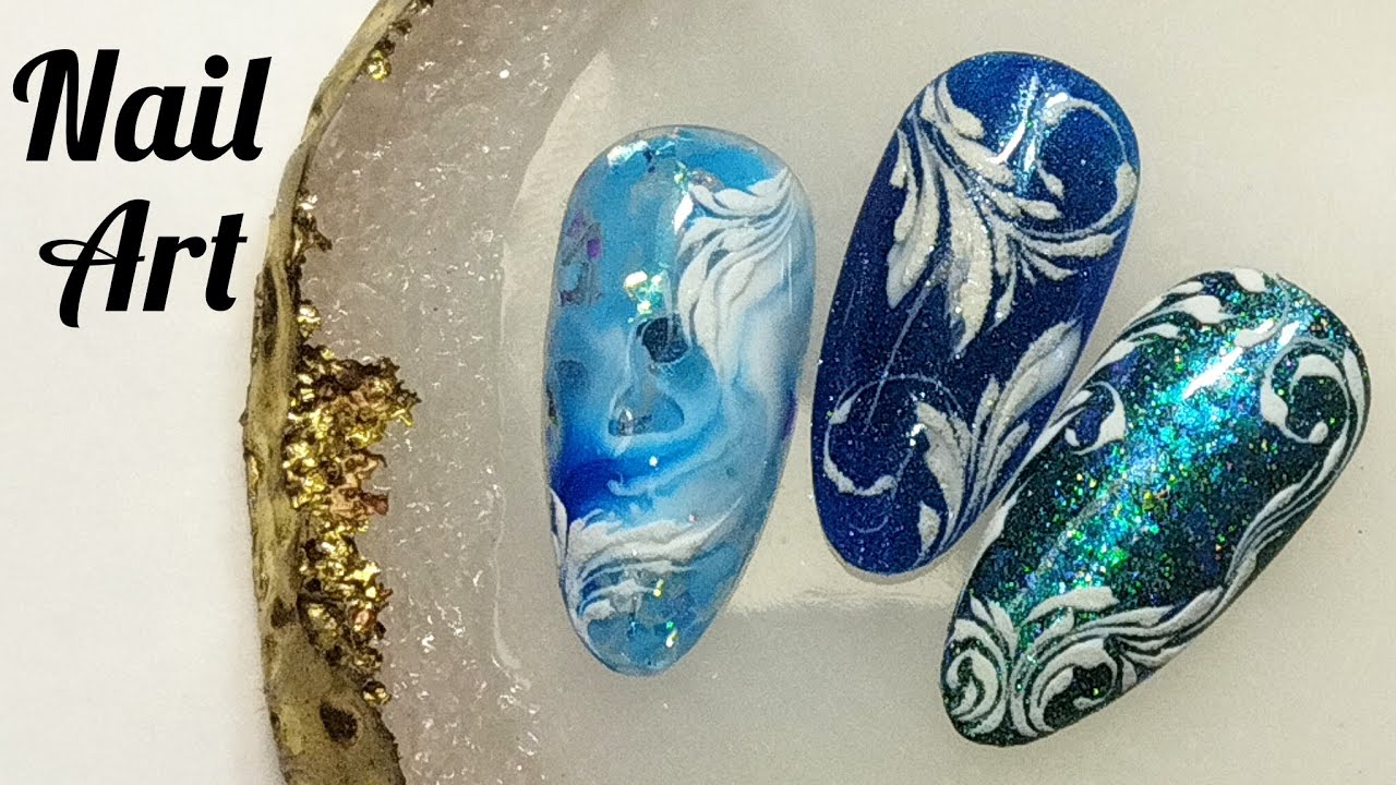Зимний маникюр. МК. Идеи дизайна ногтей 2023/Winter manicure. Tutorial. Nail Art 2023.