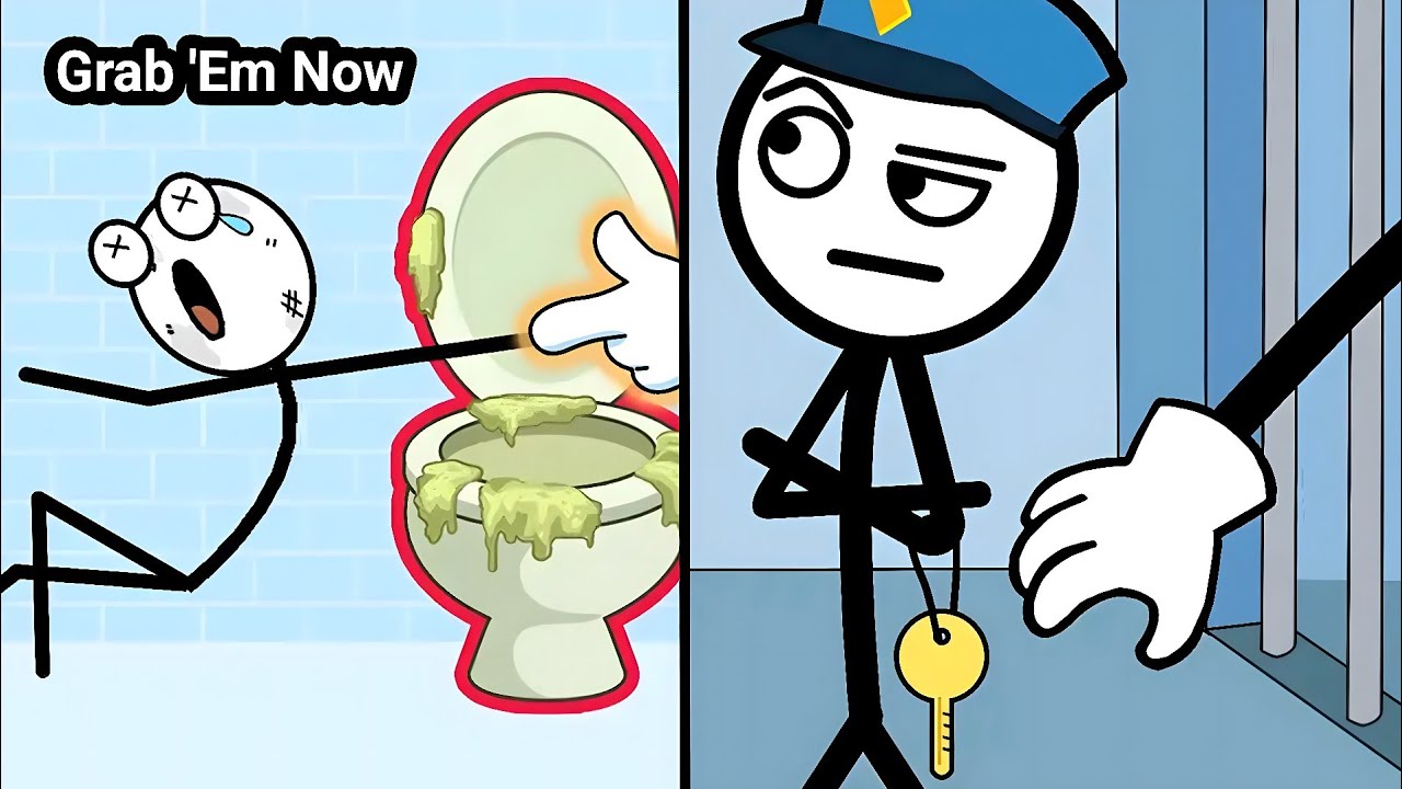 🤣 Thief Puzzle Game 🆚 Grab'Em Now | Brain Test Life Story | Funny Stickman Brain Puzzle Game.