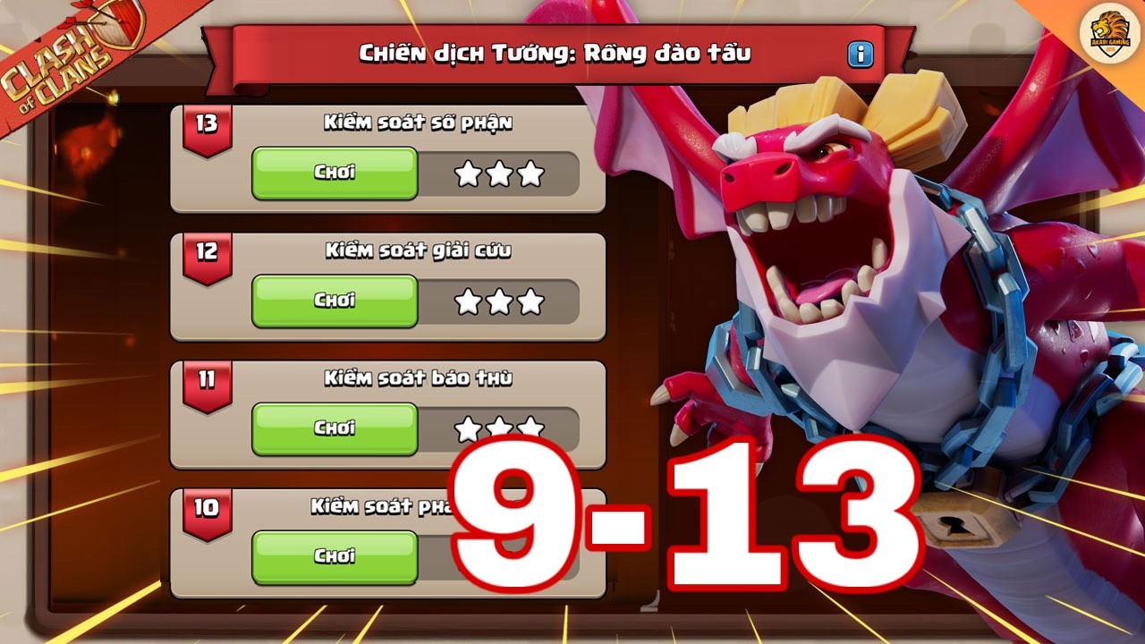 Hướng Dẫn Cách Đánh 3 Sao Thử Thách Chiến Dịch Tướng: Rồng Đào Tẩu | Phần 3 | Clash of clans