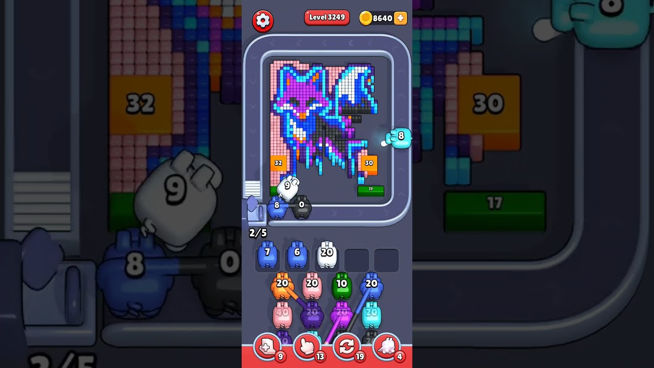 Pixel Flow Level 3249 Very Hard - Challenge 7 wins 