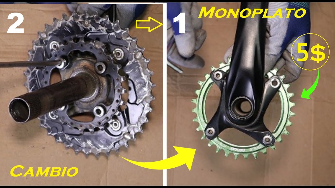 Conversión de doble plato 2x10 a Monoplato  1x10 / Transmisión económica sin cambiar desviador