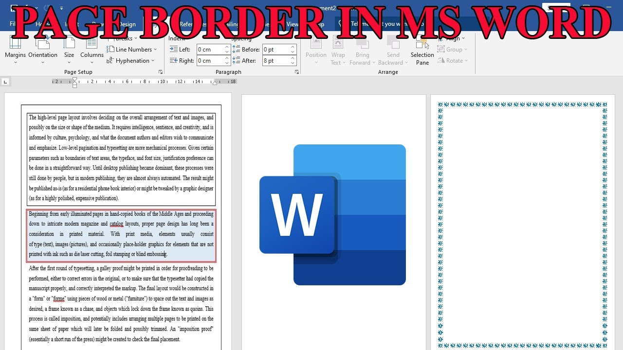 PAGE BORDER IN MS WORD IN TAMIL