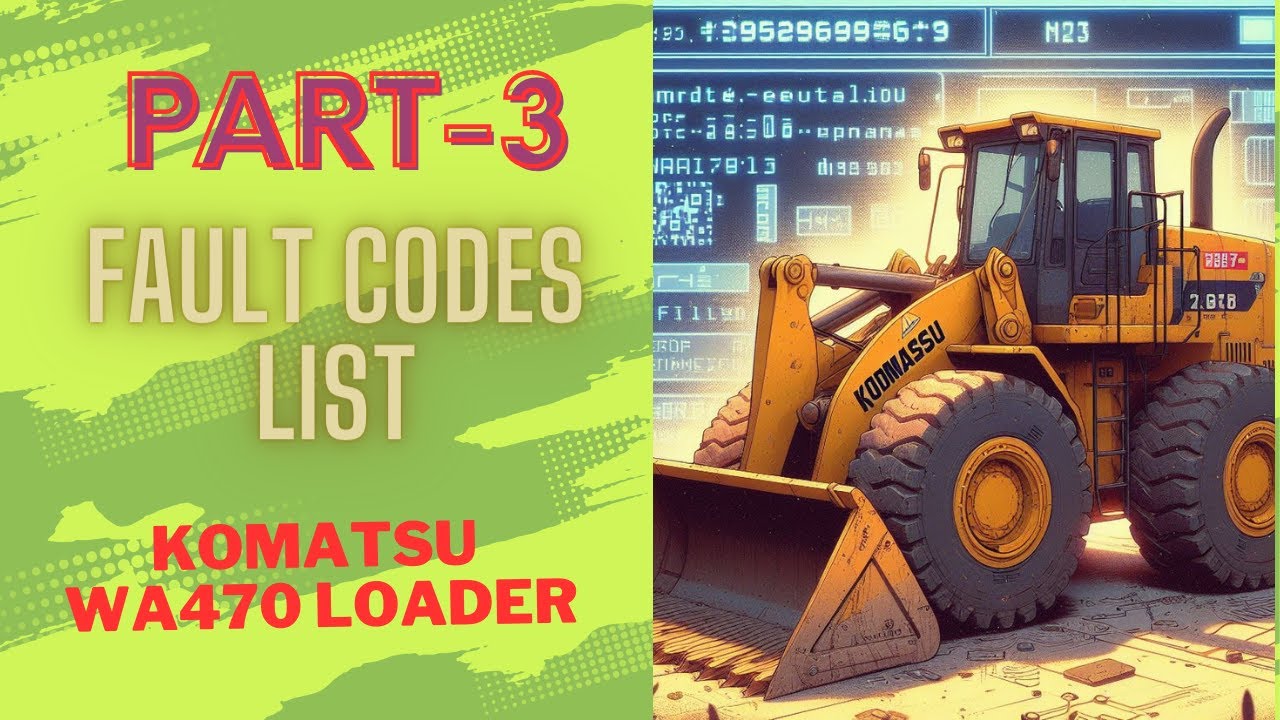 List  Of Fault Codes Of Komatsu WA470 Loader || Part-3