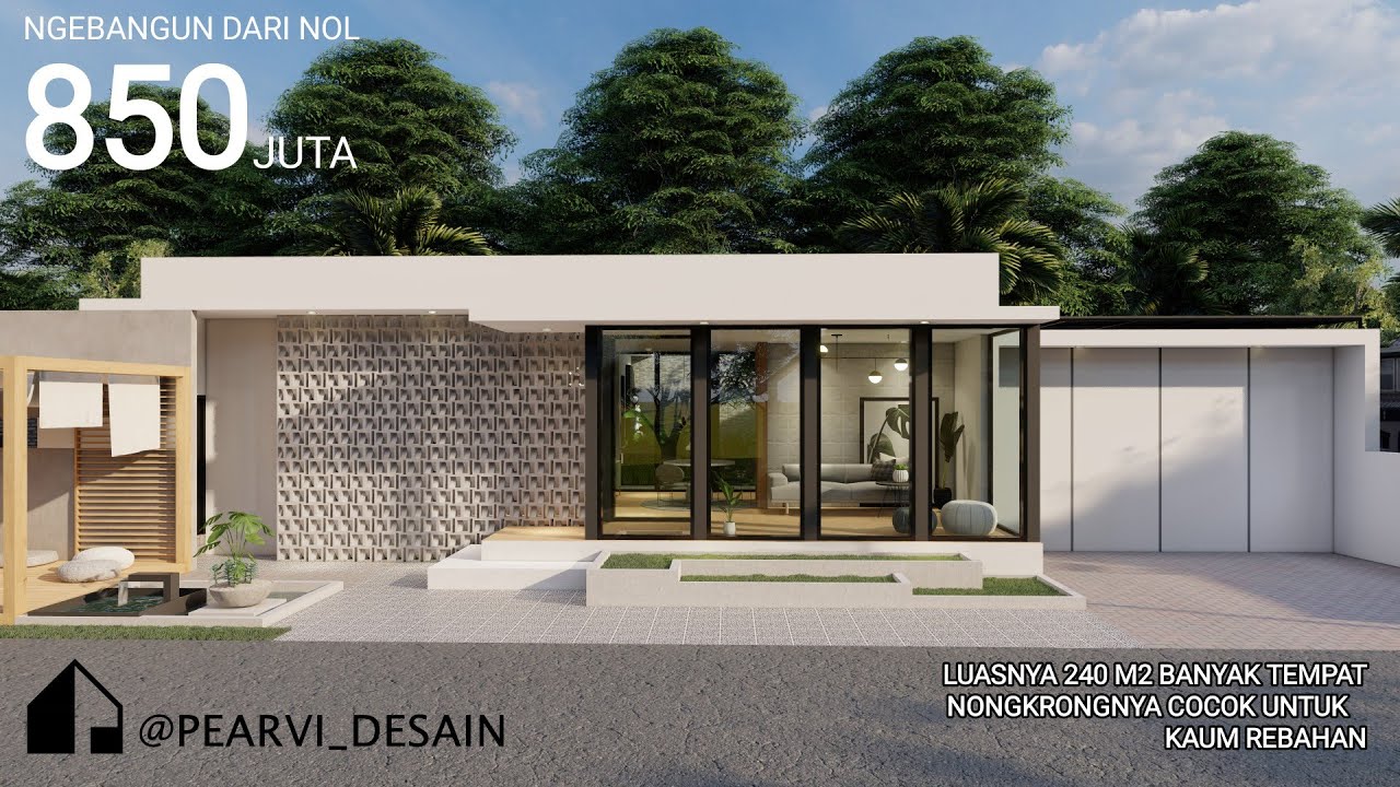 DESAIN RUMAH KONTEMPORER PEARVI DESIGN DIBAWAH 900 JUTAAN - COCOK UNTUK KAUM REBAHAN