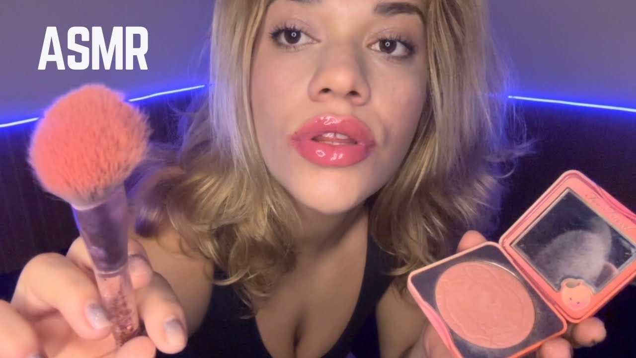 ASMR FAST AGGRESSIVE makeup on you | roleplay + personal attention + gum chewing