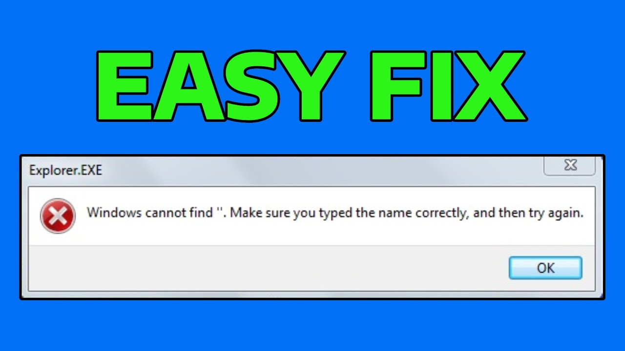 How To Fix Windows Cannot Find Error