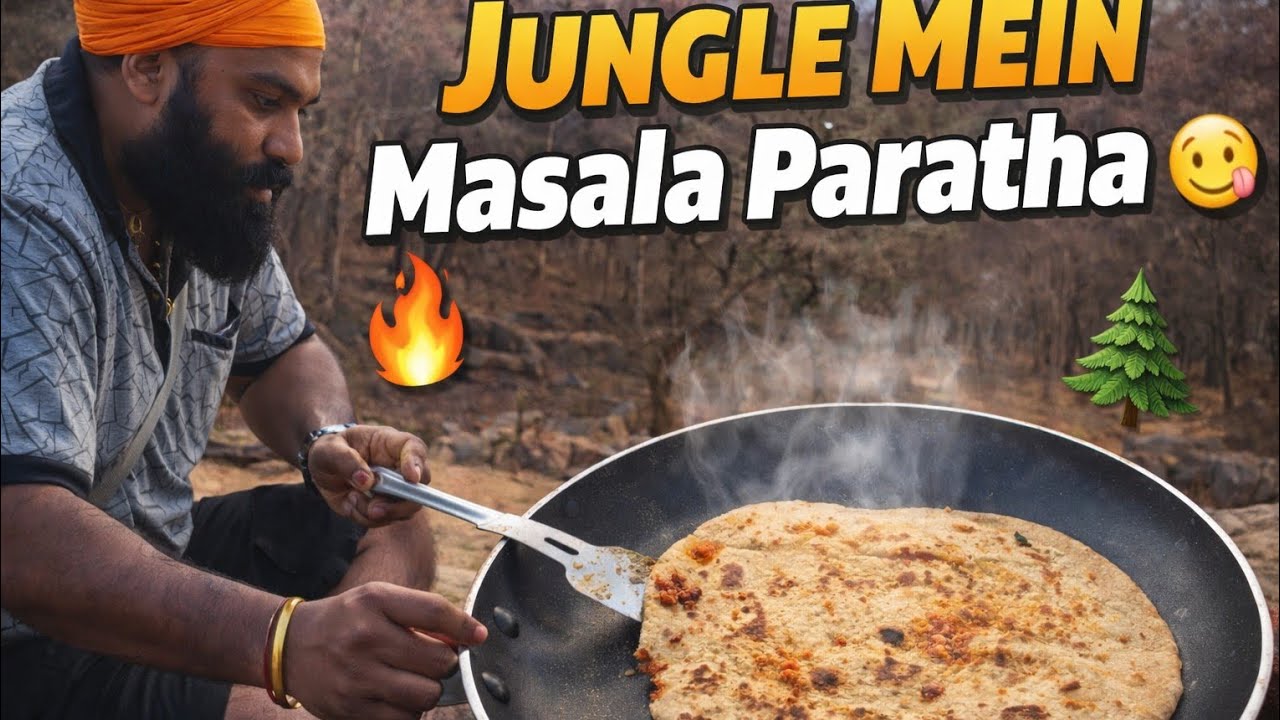 जंगल में बनाया देसी मसाला पराठा।This Masala Paratha Will Make You Hungry 🤤