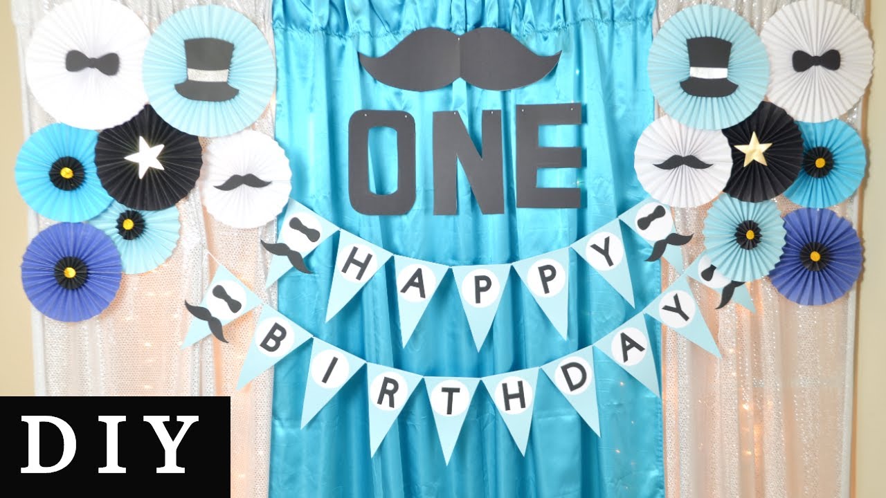 DIY -  Little Man 1st Birthday Decorations  || Birthday Decor Ideas At Home For Boy
