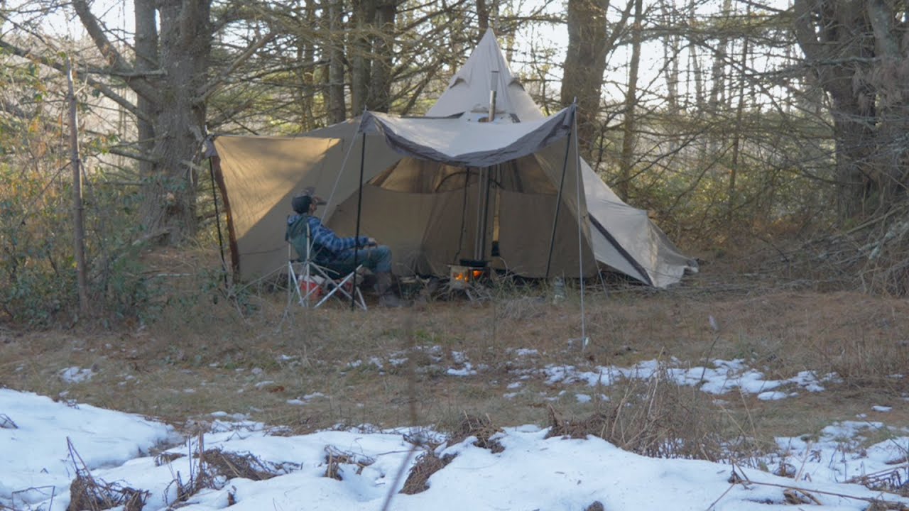 Winter Camping In a Hot Tent - Catch & Cook Trout