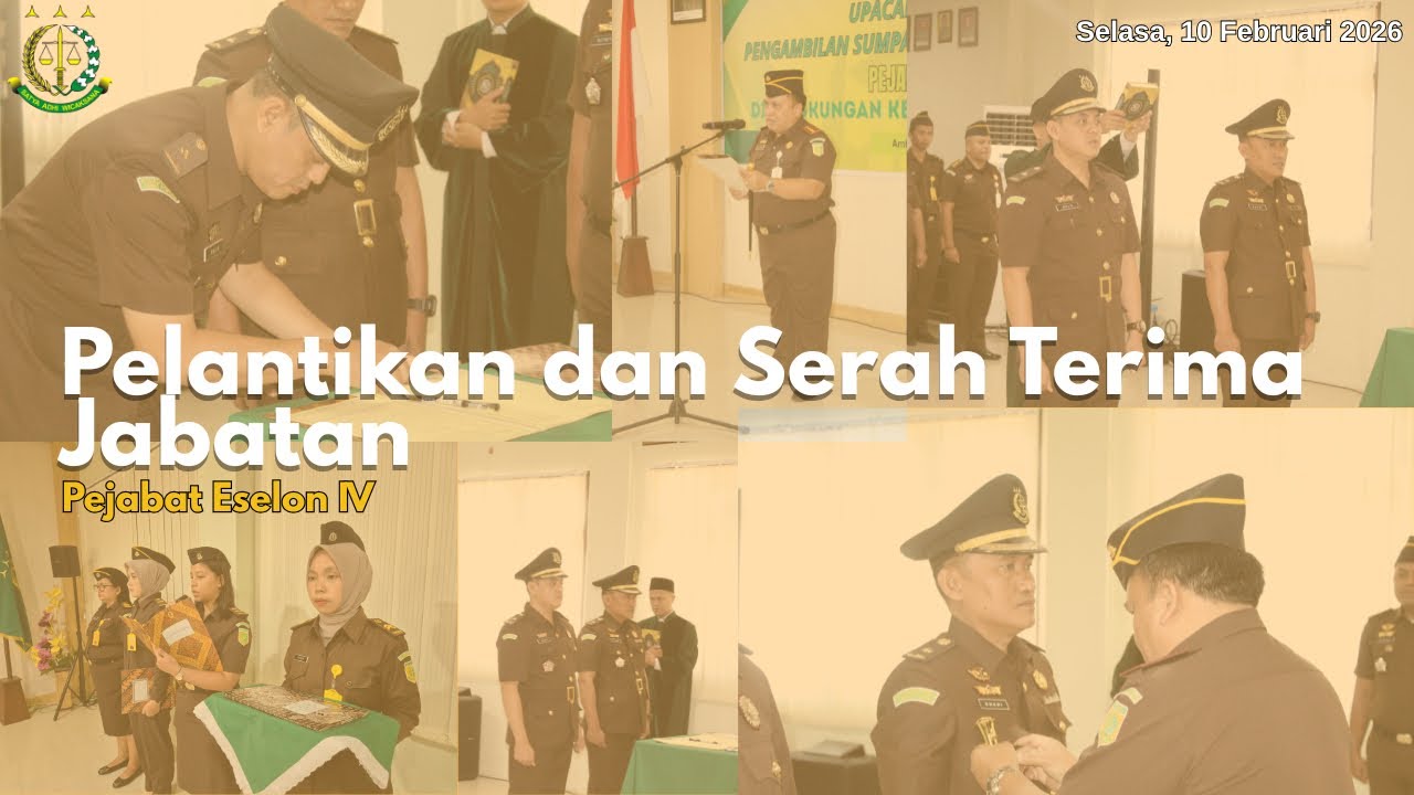 Upacara Pelantikan Pengambilan Sumpah dan Serah Terima Jabatan Pejabat Eselon IV