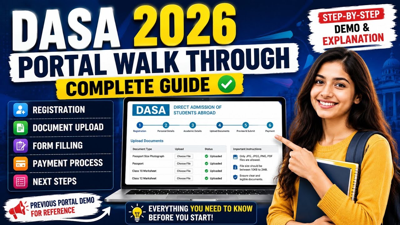 DASA 2026 Form Filling Demo | Complete Registration & Document Upload Guide (Using Previous Portal)