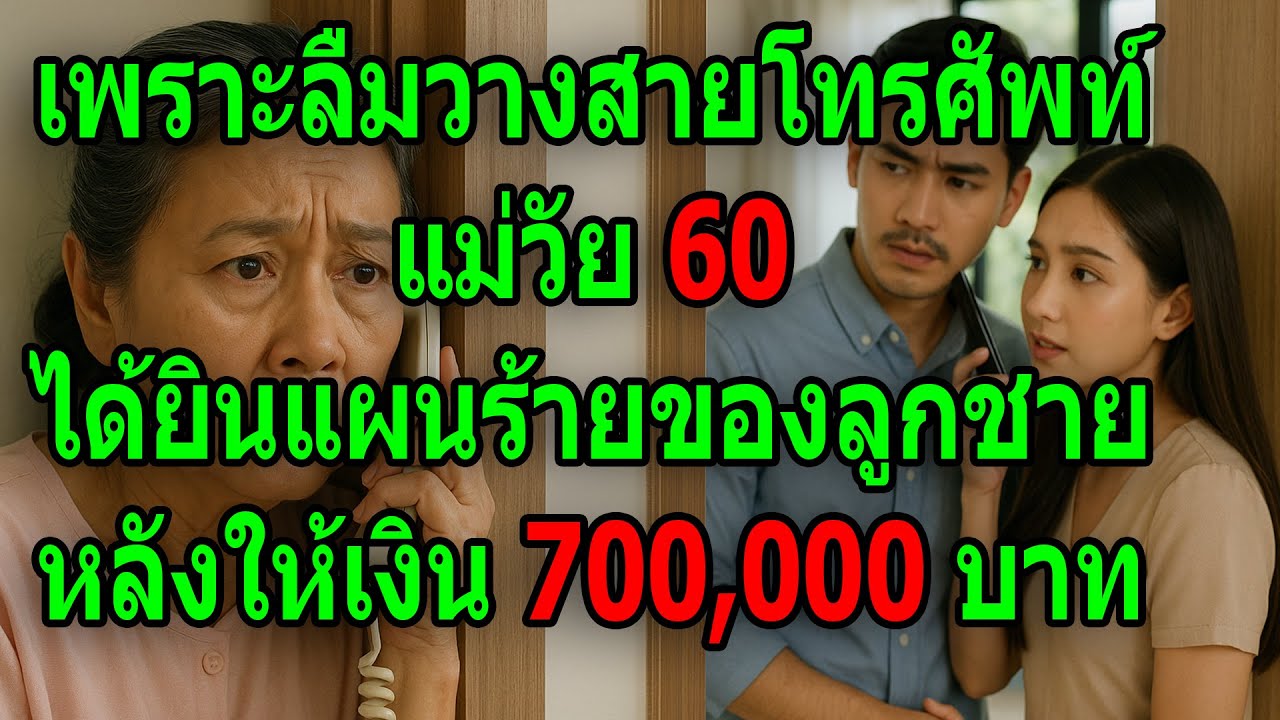 เพราะลืมวางสายโทรศัพท์ แม่วัย 60 ได้ยินแผนร้ายของลูกชาย หลังให้เงิน 700,000 บาท