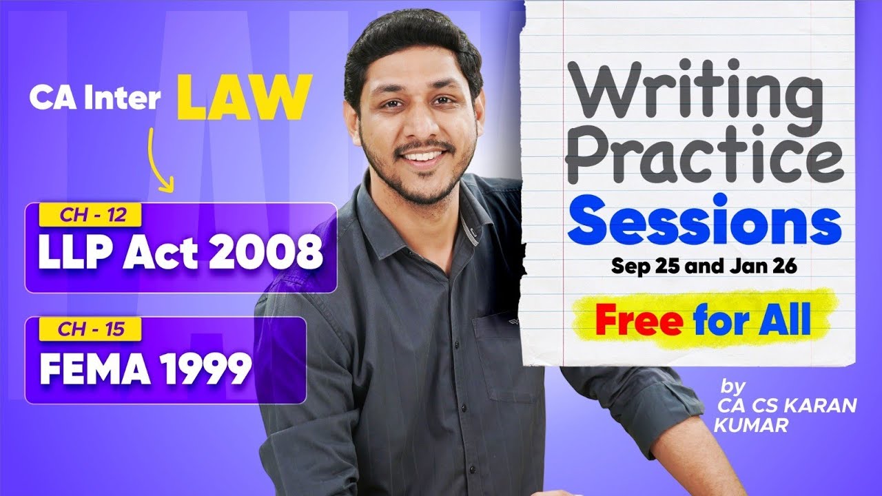Writing Practice CA Inter Law  Ch- 12 & 15🥇| Sep 25 & Jan 26 ✅| CA Karan Kumar #cainter #caexams