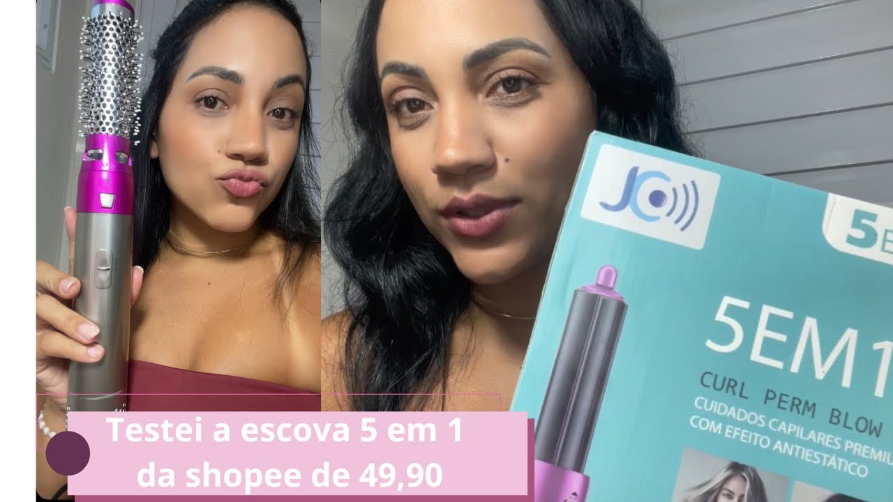 Testei escova famosinha 5 em 1 / Leinha Santos #cabelos #hair 