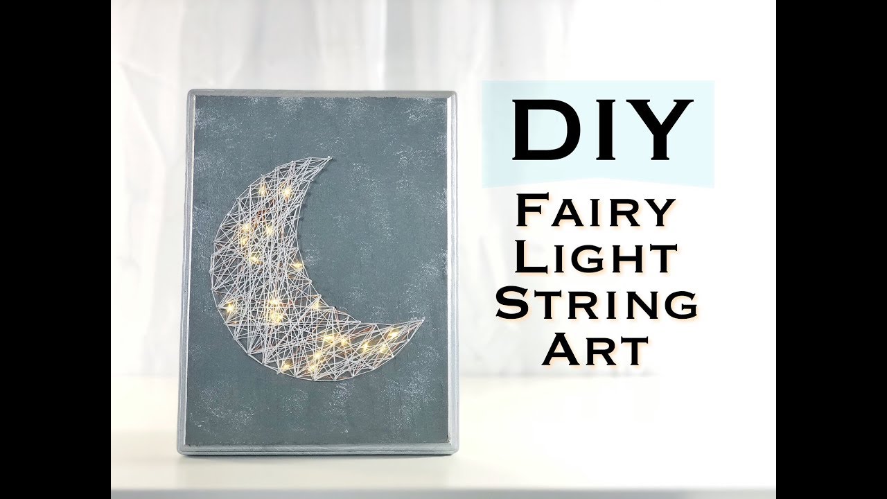 DIY MOON STRING ART *WITH FAIRY LIGHTS*