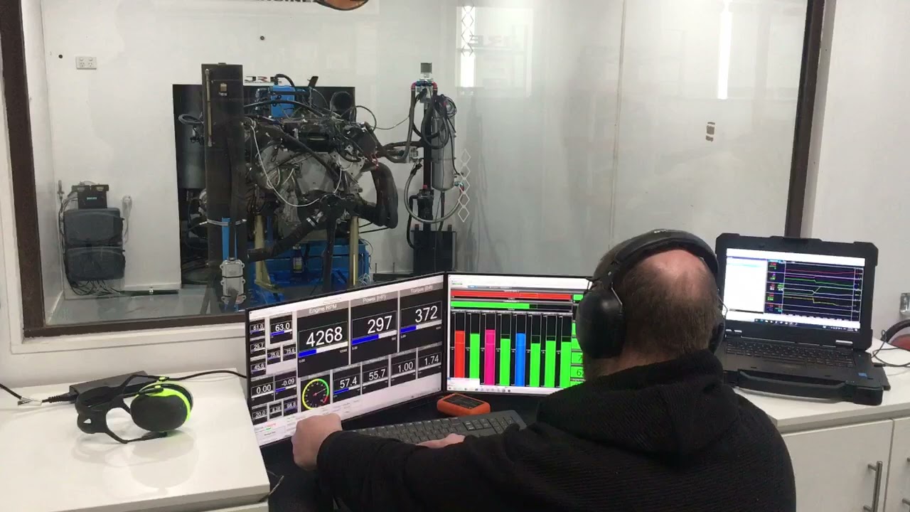 Superflow water brake with YourDyno control in action at JRE  Race Engines in Australia