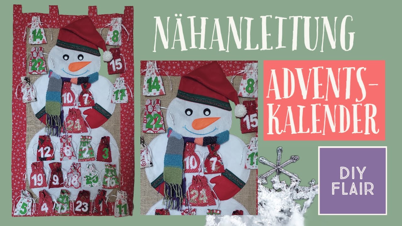 Adventskalender nähen / Adventkalender / Weihnachten / Säckchen nähen / Tunnelzug / Beutel nähen /