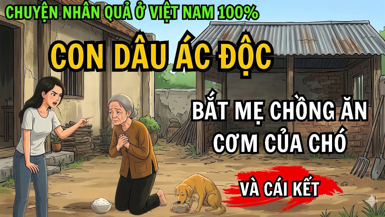 Chuyện Nhân Quả 100%: Nàng Dâu Ác Độc Bắt Mẹ Chồng Ăn Cơm Chó – Cái Kết Khiến Cả Làng Sững Sờ