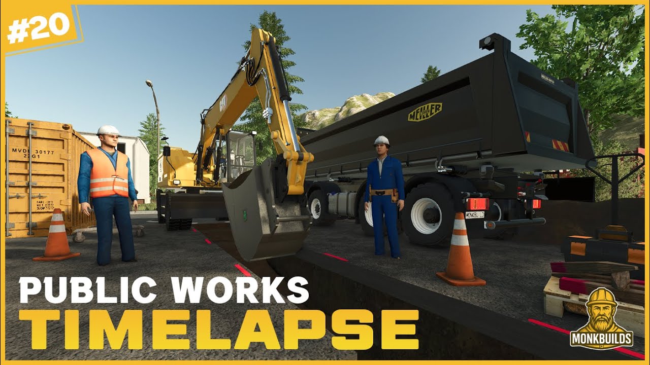 FS25: Digging Trenches Near the Gas Station 🚧 | Public Works & Construction on Erlengrat TP