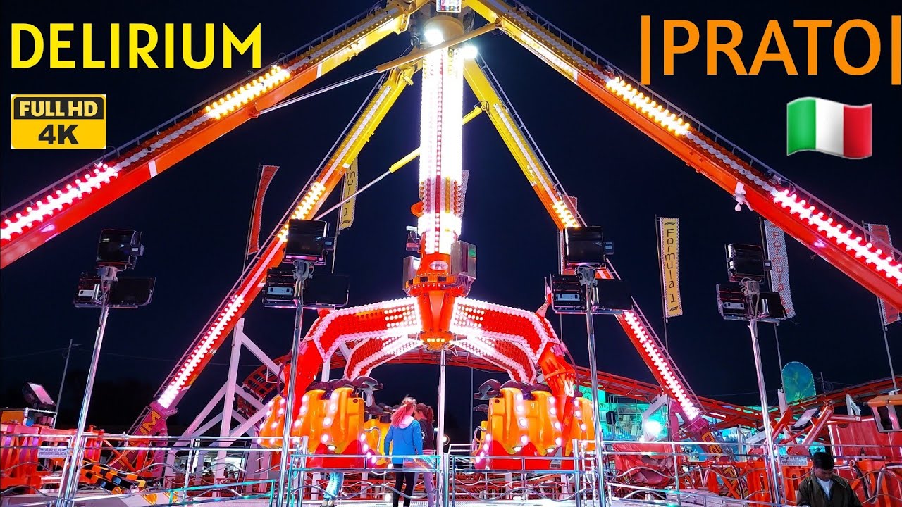 Giostre Prato  🇮🇹  DELIRIUM | Grande Lunapark [4K] Toscana