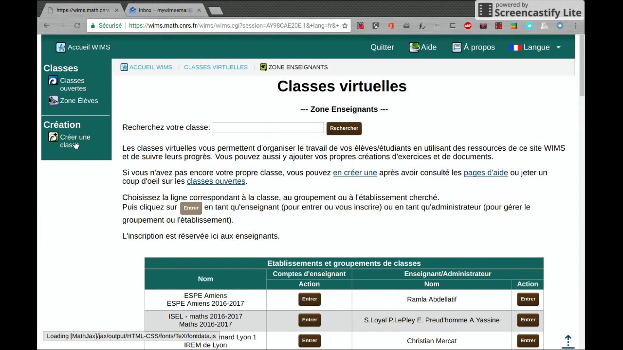 WIMS [Tutoriel #1] S'inscrire et créer sa classe.