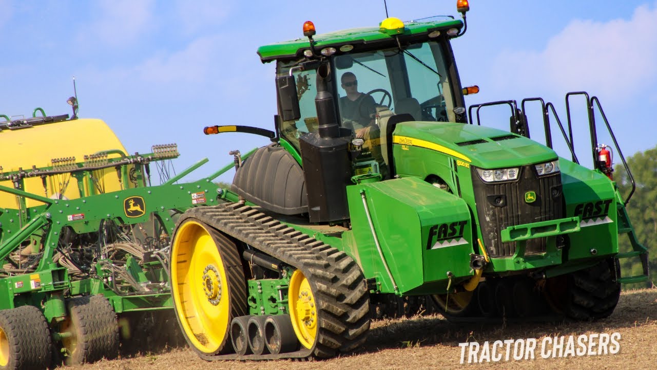 John Deere 8320RT Tracked Tractor Planting Winter Wheat with FAST Saddle Tanks