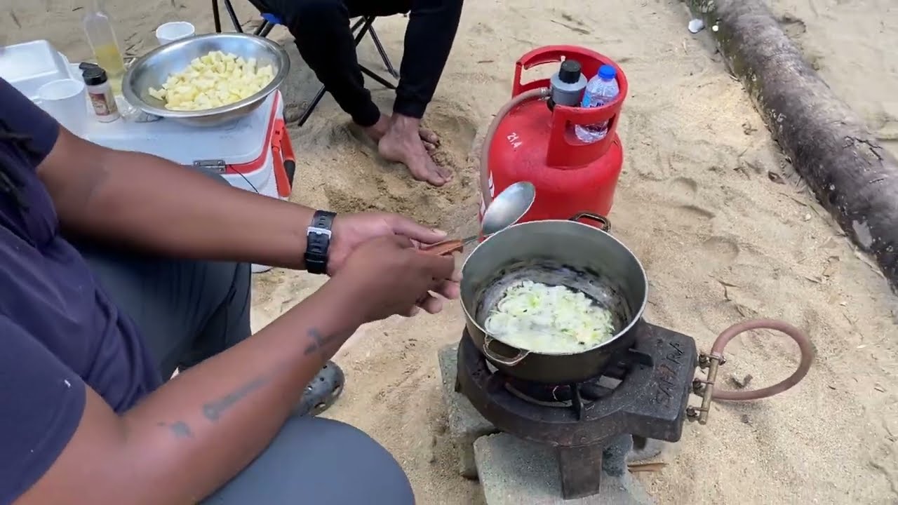In the week camping/crayfish hunt Trinidad #trinidad #camping #hunting #cooking