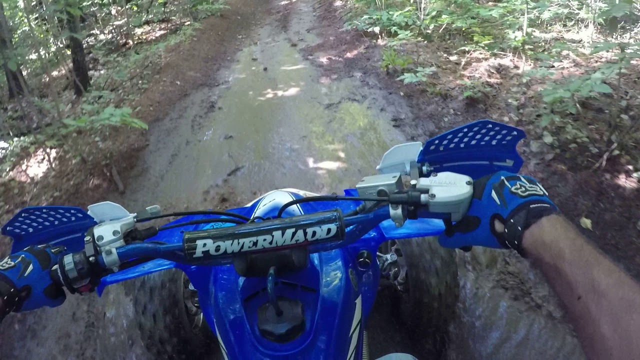 YFZ 450 - Muddy trail Ride (Quad Racer/Blaster) Pit Day 5 - Ride 2 part 1.