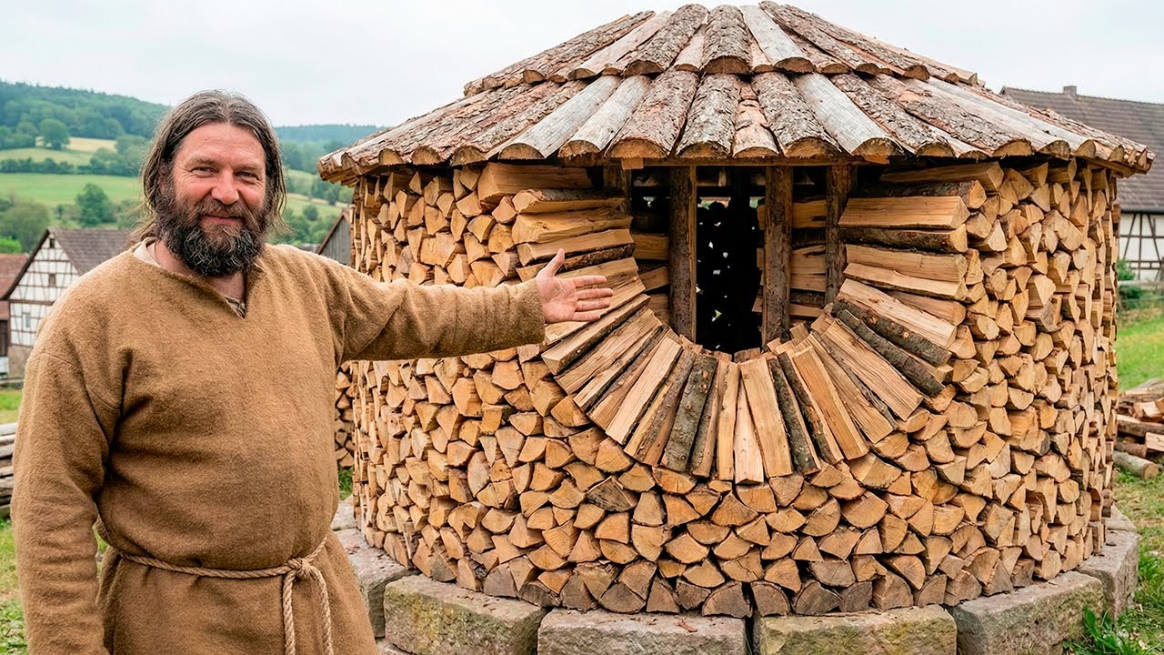 How Medieval Farmers Kept Firewood Dry for 8 Months (This ONE Shed Trick)
