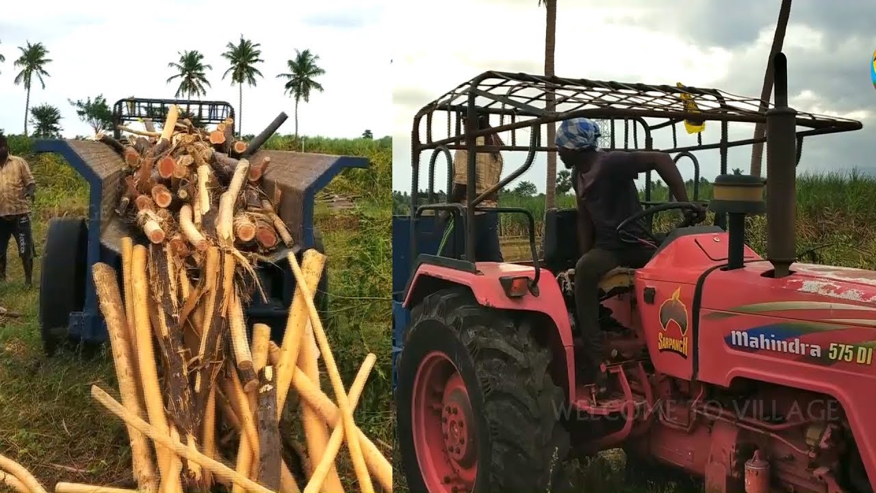Debarking machine in tractor | Debarker Machine | Roundup Machine | Welcome to village