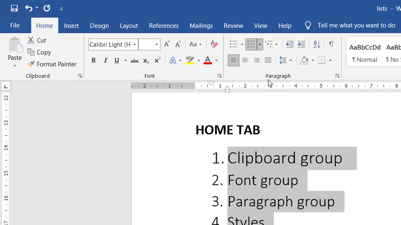 MS Word- How to create lists in MS Word- Bulleted & numbered lists- In Hindi-